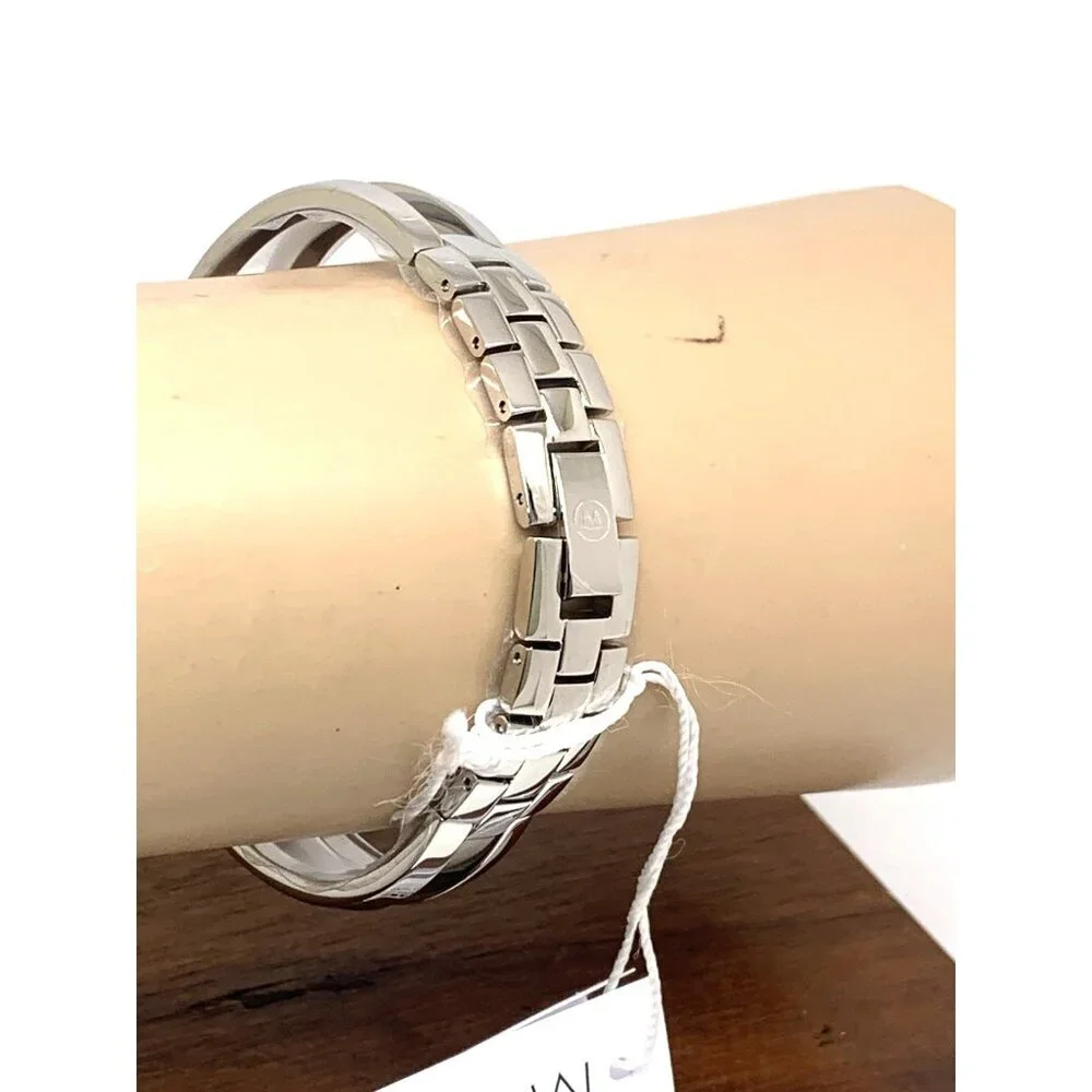 Movado Women's Watch 0606893 Amorosa Black Dial Swiss Quartz 24mm 2-Tone Bangle